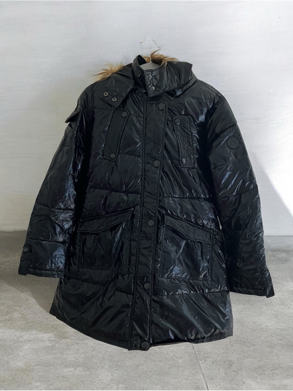 Celsius Premium Women’s Black Quilted Parka Jacket with Faux Fur Trim Size:Large